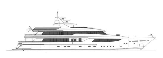 Yacht LADY KATHRYN IV Plan - Image Courtesy of Westport Yachts